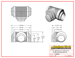 12" (300 mm) x 10" (250 mm) x 8" (200 mm) Reducing Tee