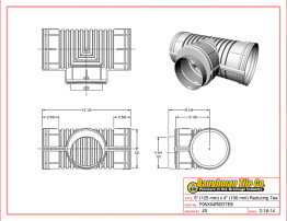 5" (125 mm) x 4" (100 mm) Reducing Tee