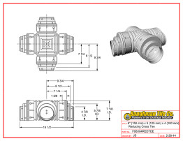 6" (150 mm) x 5 (125 mm) x 4 (100 mm) Reducing Cross Tee