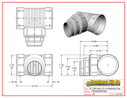 6" (150 mm) x 5 x 4 Reducing Tee