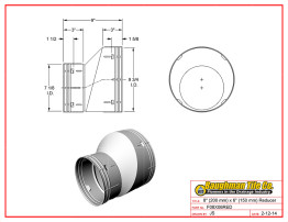 8" (200 mm) x 6" (150 mm) Reducer