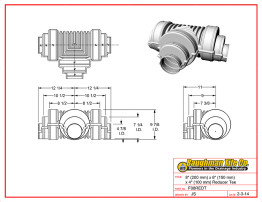 8" (200 mm) x 6" (150 mm) x 4" (100 mm) Reducer Tee