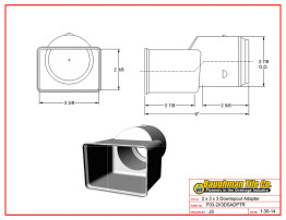 2 x 3 x 3 Downspout Adapter