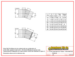 12-48" Dual Wall 22.5° Elbow - Inline Bell End External