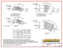 4-10" Dual Wall 22.5° Elbow - Bell End External