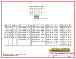 24-48" Dual Wall Reducing Tee - Plain End External